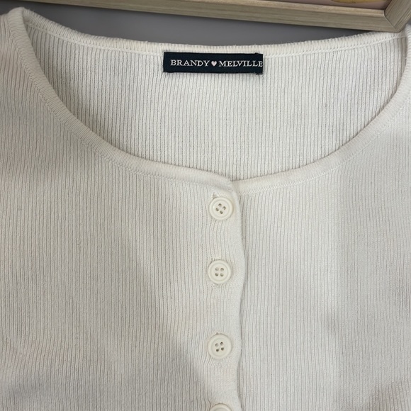 Brandy Melville ribbed white button down - Picture 3 of 5